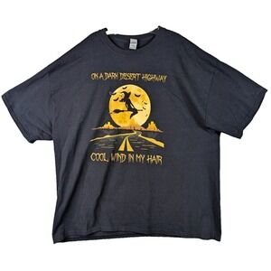 Gildan Men's Graphic T-Shirt Halloween Witch Hotel California Song Gothic Sz 3XL